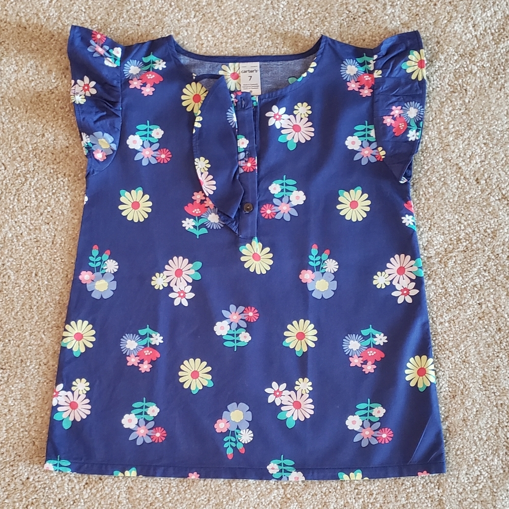 Girl Floral Blouse, size 7